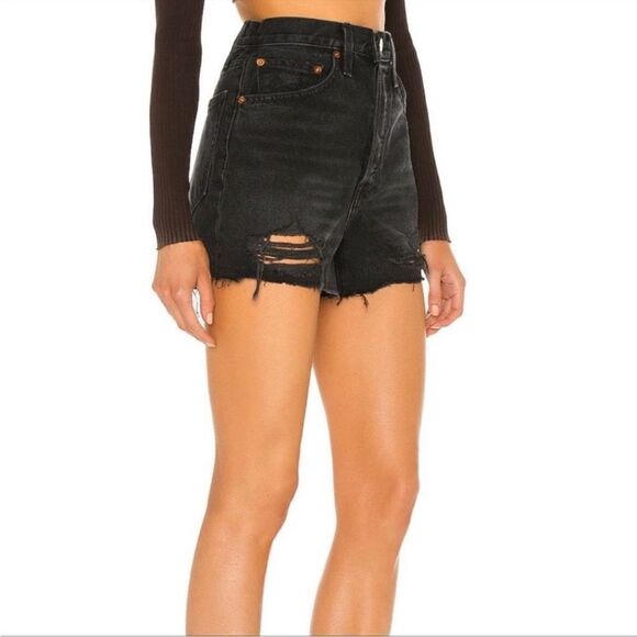 RE/DONE 50s Cutoff High Waist Denim Shorts - Picture 2 of 7